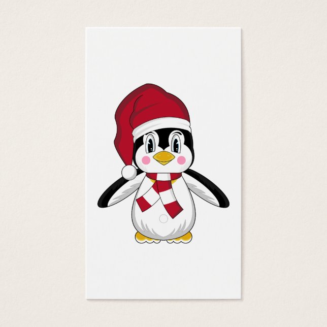Bladwijzer met kerst-kerstpinguïn visitekaartjes (Voorkant)