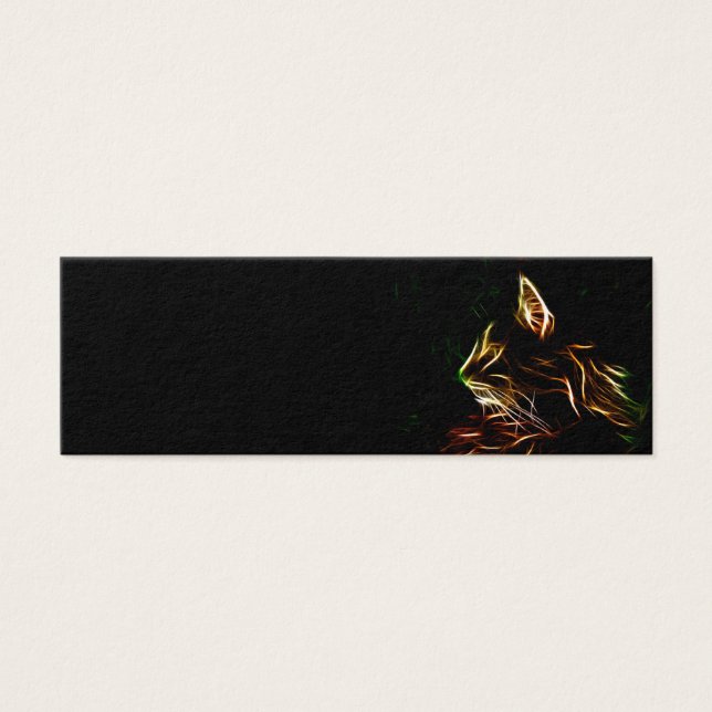 Bladwijzer met profiel van elektrisch kattenprofie mini visitekaartjes (Voorkant)