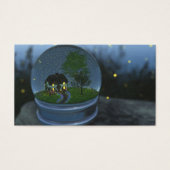 Bladwijzer met vijf Wereldbollen Visitekaartje (Voorkant)