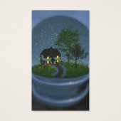 Bladwijzer met vijf Wereldbollen Visitekaartje (Achterkant)