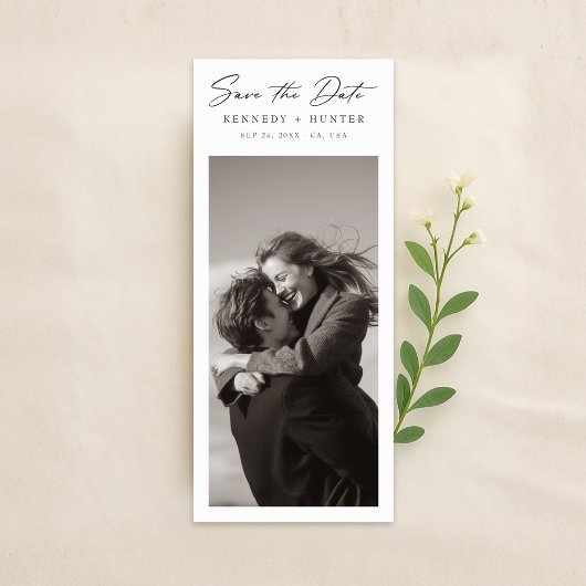 Bladwijzer Old Money Trouwfoto Save the Date