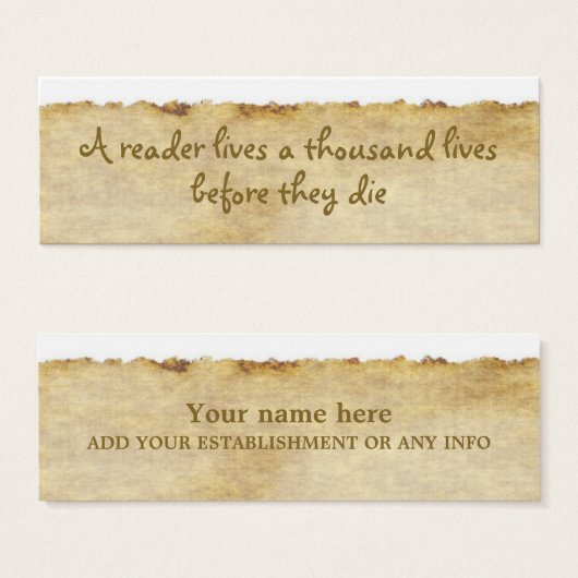 Bladwijzer  papiereffect mini visitekaartjes (Voorkant /achterkant)