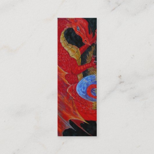 BLADWIJZER - Rode draak Mini Visitekaartje (Voorkant)