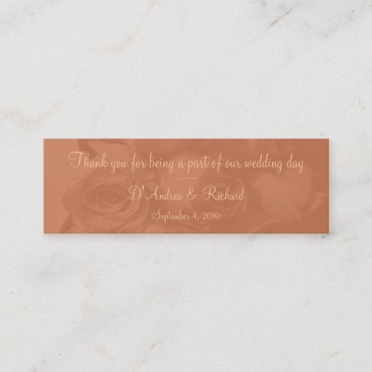 Bladwijzer - Rozen in mosterdperk [b] Mini Visitekaartje (Voorkant)