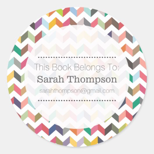 Bladwijzer Schoolnaam Stickers Aztec Chevron (Voorkant)