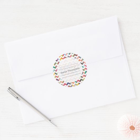 Bladwijzer Schoolnaam Stickers Aztec Chevron (Envelop)