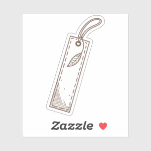 bladwijzer van ambachtelijk papier met textuur sticker