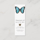 Bladwijzer van de blauwe morfovlinder mini visitekaartje (Voorkant)