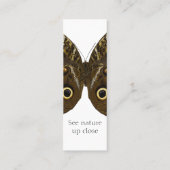 Bladwijzer van de blauwe morfovlinder mini visitekaartje (Achterkant)