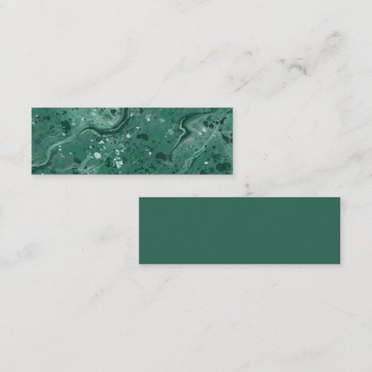 Bladwijzer van groen marmer mini visitekaartje (Voorkant / Achterkant)