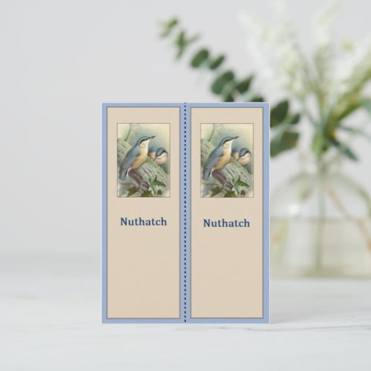 Bladwijzer van Nuthatch Bird Briefkaart (Staand voorkant)