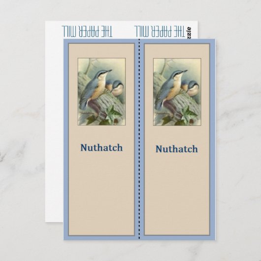  Bladwijzer van Nuthatch Bird Briefkaart (Voorkant / Achterkant)
