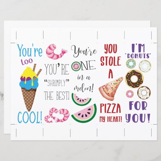 Bladwijzer van Punny Food Valentijns (Voorkant / Achterkant)