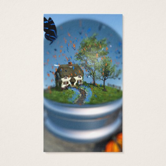 Bladwijzer van Wereldbol van vlinders Visitekaartje (Achterkant)