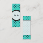Bladwijzer Visitekaartje Turquoise Polka Dot (Voorkant / Achterkant)