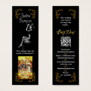 Bladwijzer voor Auteur Promotie Gold Leaf Mini Visitekaartjes