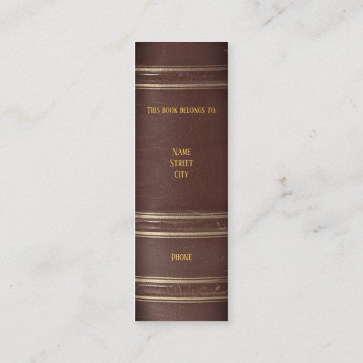 () Bladwijzer voor boekwormen Mini Visitekaartje (Achterkant)