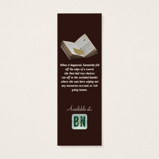 Bladwijzer voor het promotiemateriaal van de auteu mini visitekaartjes (Achterkant)