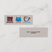 Bladwijzer voor katten op boeken mini visitekaartje (Voorkant / Achterkant)