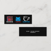 Bladwijzer voor katten op boeken mini visitekaartje (Voorkant / Achterkant)