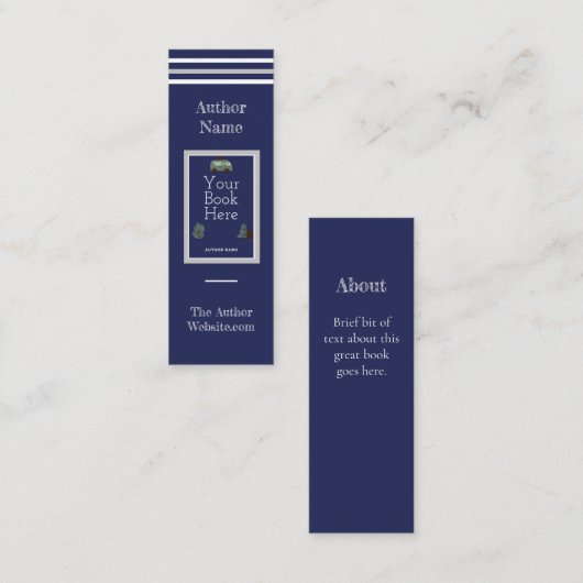 Bladwijzer voor kinderboek of avontuurboek mini visitekaartje (Voorkant / Achterkant)