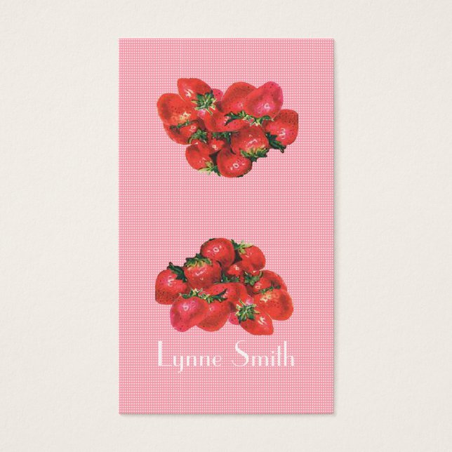 Bladwijzer voor kleine aardbeien - voeg uw eigen m visitekaartje (Voorkant)