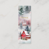 BLADWIJZER Wintergeluk Vakantie Wensen Mini Visitekaartje (Voorkant)