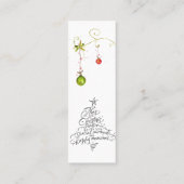 BLADWIJZER Wintergeluk Vakantie Wensen Mini Visitekaartje (Achterkant)