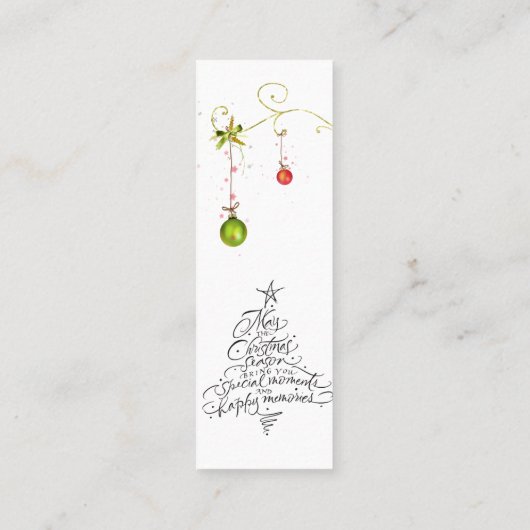 BLADWIJZER Wintergeluk Vakantie Wensen Mini Visitekaartje (Achterkant)