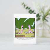 Bladwijzer: Worm Cartoon Briefkaart (Staand voorkant)