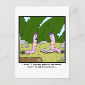 Bladwijzer: Worm Cartoon Briefkaart (Voorkant)