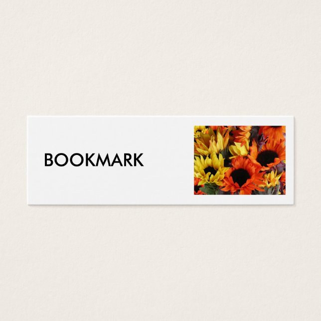 Bladwijzer, "Zonnebloemen" Mini Visitekaartjes (Voorkant)