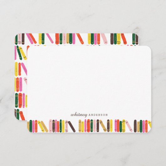 Bladworm — Aangepaste schrijfbenodigdheden Notitiekaartje (Voorkant / Achterkant)