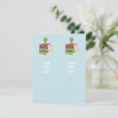 Bladworm Baby shower Blauw 2x Bladwijzer Informatiekaartje (Staand voorkant)