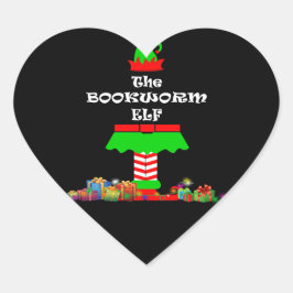 Bladworm Elf Matching Family Group - Kerstfeest Hart Sticker
