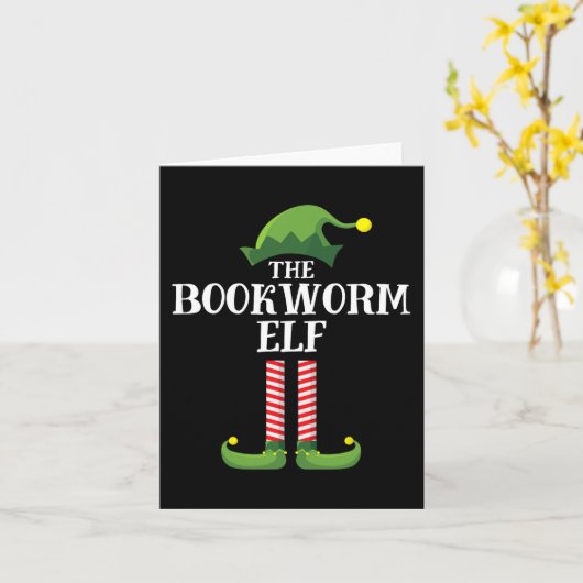 Bladworm Elf Matching Family Group - Kerstfeest Kaart (Gele Bloem)