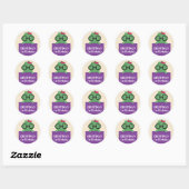 Bladworm Girl Birthday Ronde Sticker (Vel)