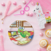 Bladworm in klasse papieren bordje (Feest)