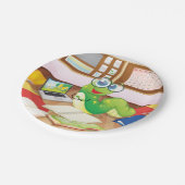 Bladworm in klasse papieren bordje (Gekanteld)