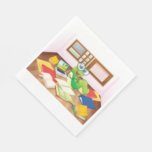 Bladworm in klasse servet (Hoek)