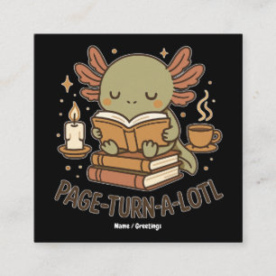 Bladzij-om-sla-Lotl Schattig Lees Axolotl Knus Boe Vierkante Visitekaartje