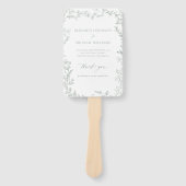 Bladzijde Sage Groen Elegant Monogram Bruiloft Pro Handwaaier (Voorkant)