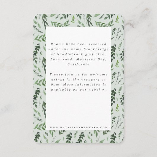 bladzijde waterverf geometrische detailkaart informatiekaartje (Achterkant)