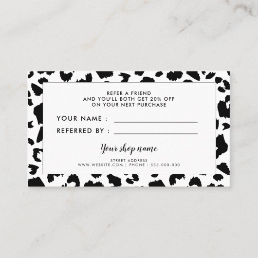 bladzijdeafdruk aanbevelingskaartje (Achterkant)