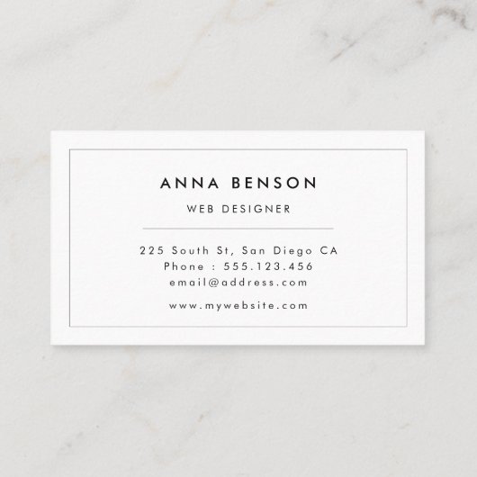 bladzijdeafdruk visitekaartje (Achterkant)