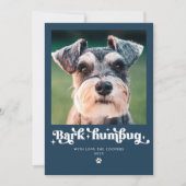 Blaf Humbug Hond Foto Grappig Kerstmis Feestdagenkaart (Voorkant)