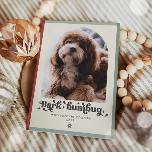 Blaf Humbug Hond Foto Grappige Kerstmis Feestdagenkaart