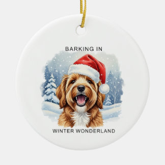 Blaf in een Winter Wonderland Hond Kerstmis  Keramisch Ornament