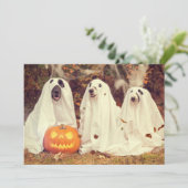 Blaf in het donkere Halloween feest voor HONDEN Feestdagenkaart (Staand voorkant)