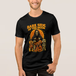 Blaf Kijk naar de Maan Halloween Hond Grim Reaper Tri-Blend Shirt